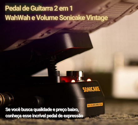 Pedal de Guitarra 2 em 1 WahWah e Volume Sonicake Vintage